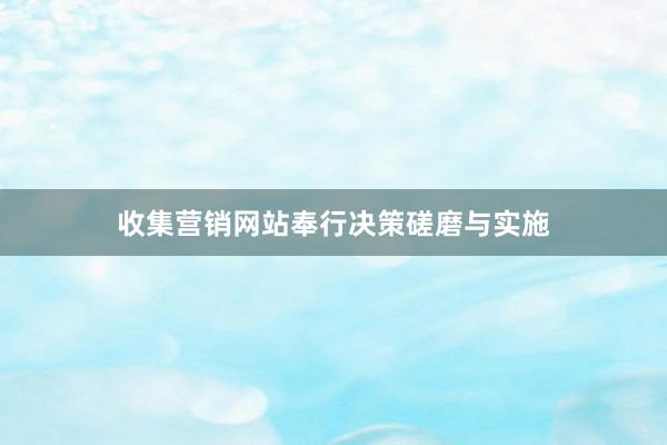 收集营销网站奉行决策磋磨与实施